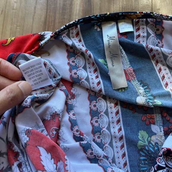 NWOT Miss Mima Red White‎ Blue Bandana Paisley Tunic Boho Hippie Retro Size S - Picture 8 of 8